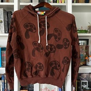 Big Bud Press Brown Hoodie with Mushroom Print
